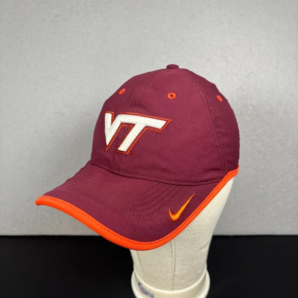 Virginia Tech Hokies Nike Baseball Cap Lightweight Dri-Fit Maroon Orange OSFM
